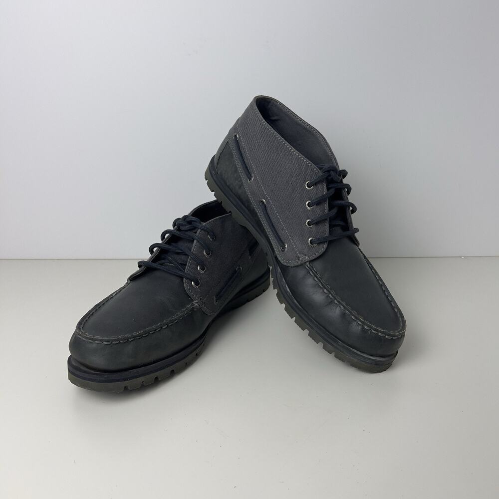 Mens Sperry Top-Sider Gray Leather Boat Casual Shoes STS18294 Size 11